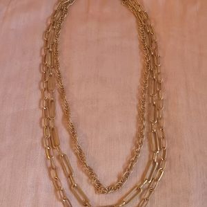 Triple chain layered necklace